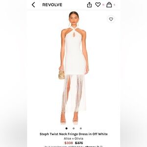 NWOT Alice + Olivia Steph Twist Neck Dress